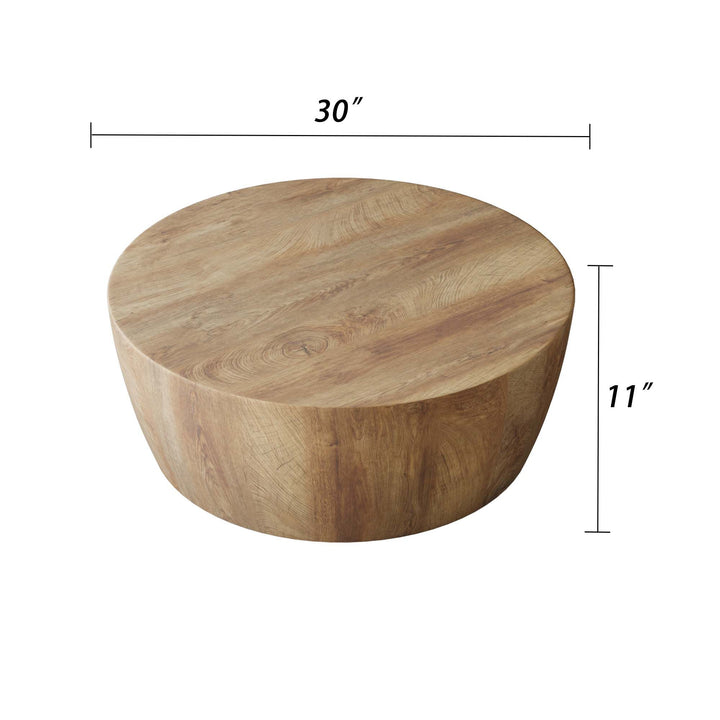 Buy farmhouse furniture White Oak Farm | Modern Farmhouse Wooden Round Coffee table - Modern Cottage Farmhouse Furniture