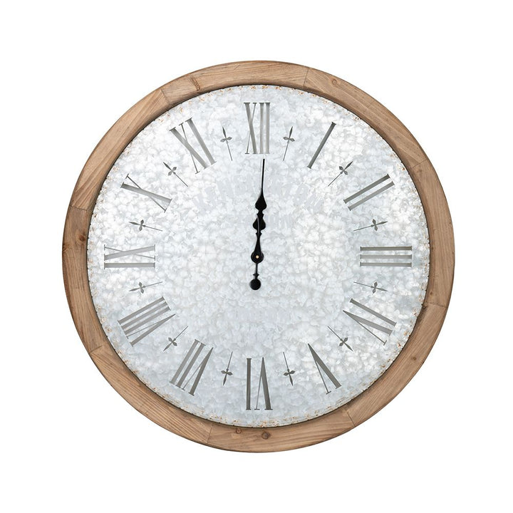 Buy farmhouse furniture 33 inch Farmhouse Grant Oversized Wall Clock with Fir Wood Frame - Modern Cottage Farmhouse Furniture