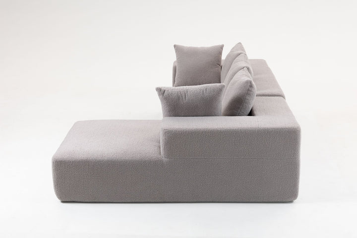 Buy farmhouse furniture Sole Terra | Simple Bouclé Minimalist Apartment Farmhouse Sofa Couch - Modern Cottage Farmhouse Furniture