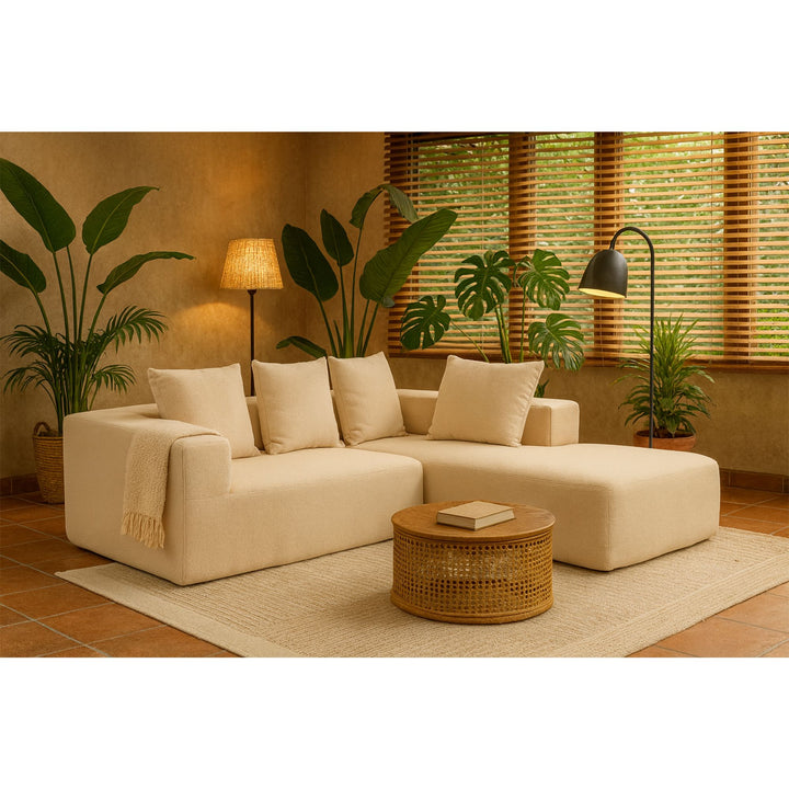 Buy farmhouse furniture Sole Terra | Simple Bouclé Minimalist Apartment Farmhouse Sofa Couch - Modern Cottage Farmhouse Furniture