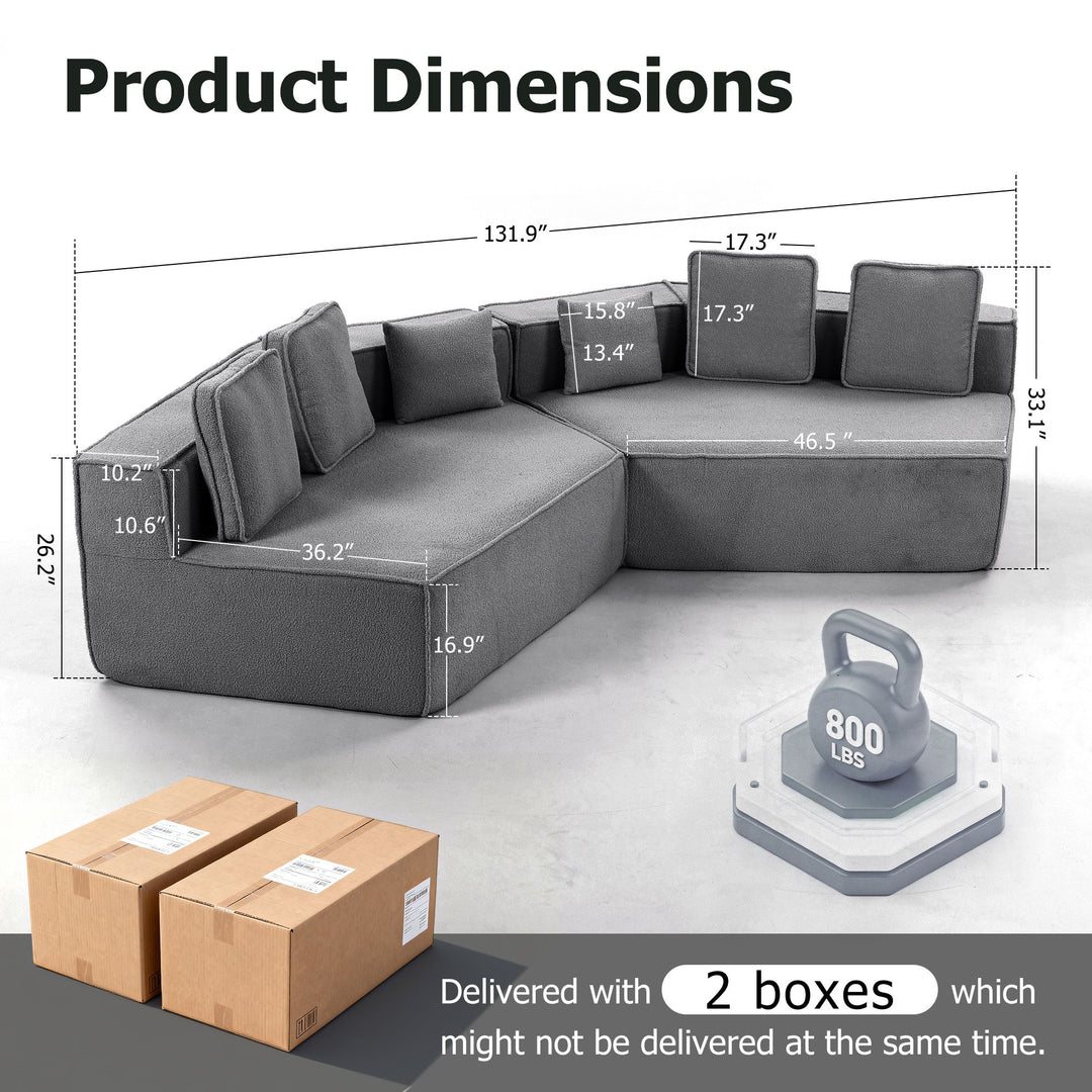 Buy farmhouse furniture The Haven • Extra Large Extra Wide Modular Modern Farmhouse Compressed Sofa - Modern Cottage Farmhouse Furniture