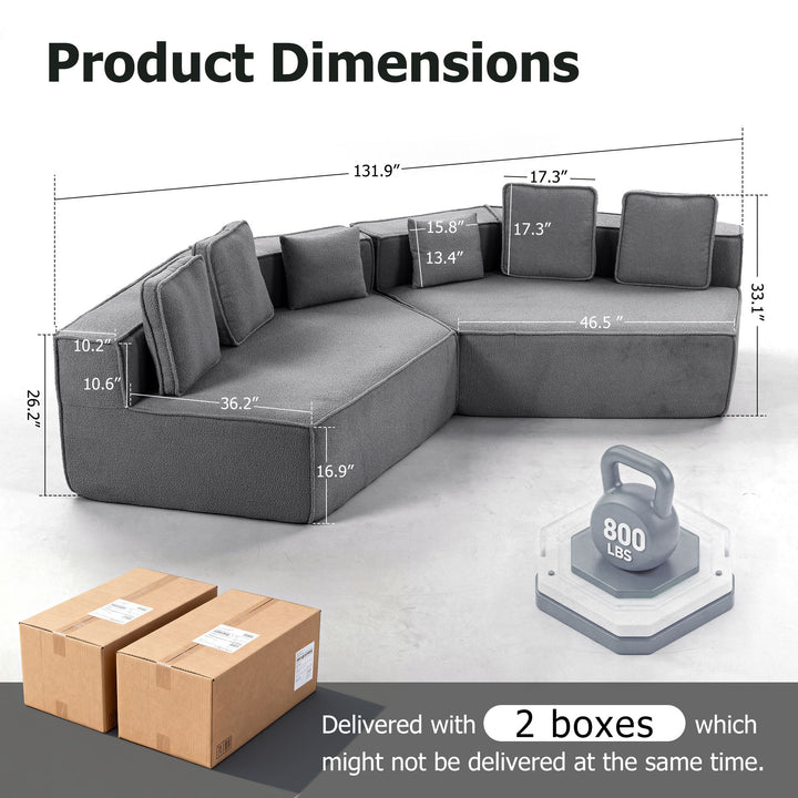 Buy farmhouse furniture The Haven • Extra Large Extra Wide Modular Modern Farmhouse Compressed Sofa - Modern Cottage Farmhouse Furniture