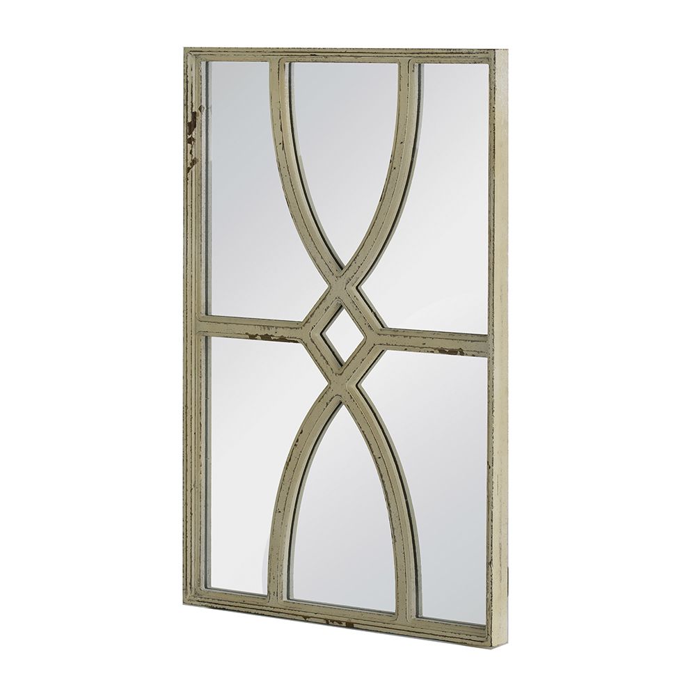 Buy farmhouse furniture Pair of Distressed White Farmhouse Cottage Wooden Wall Mirrors - Modern Cottage Farmhouse Furniture