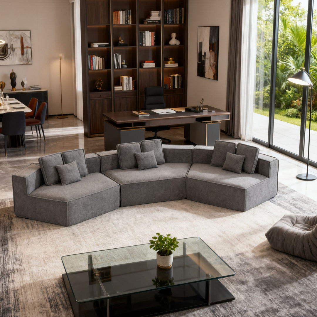 Buy farmhouse furniture Lily • Extra Large Extra Wide Modular Modern Farmhouse Compressed Sofa - Modern Cottage Farmhouse Furniture