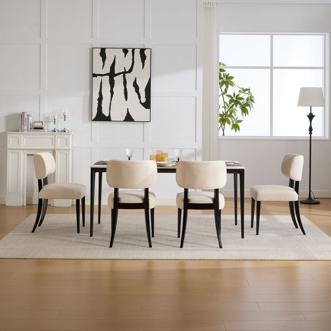 Buy farmhouse furniture Wooden Dining Chairs Set of 2, Modern Fabric Upholstered Dining Room Chair Kitchen Chairs, Farmhouse Dinner Chair for Kitchen Dining Room - Modern Cottage Farmhouse Furniture