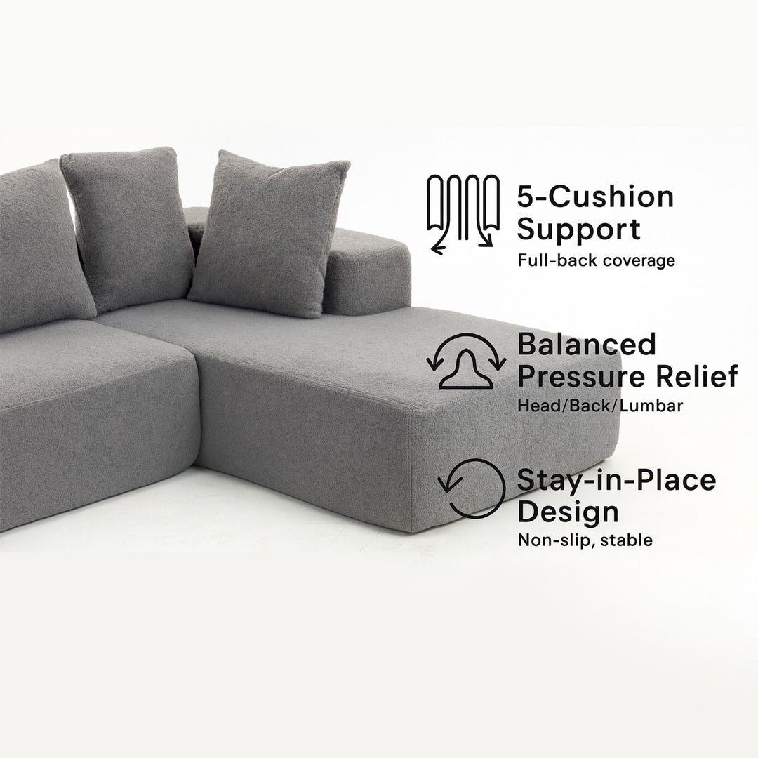 Buy farmhouse furniture Sole Terra | Simple Bouclé Minimalist Apartment Farmhouse Sofa Couch - Modern Cottage Farmhouse Furniture