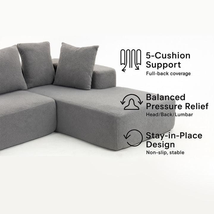 Buy farmhouse furniture Sole Terra | Simple Bouclé Minimalist Apartment Farmhouse Sofa Couch - Modern Cottage Farmhouse Furniture