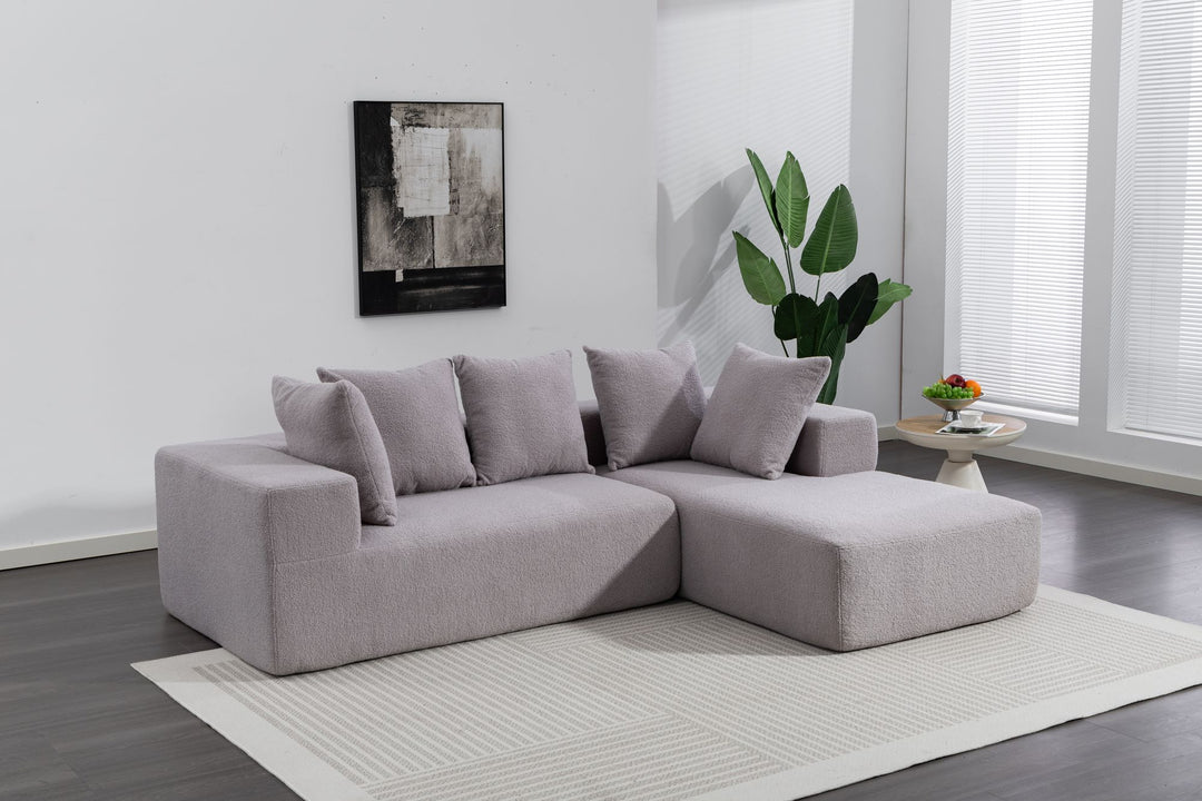 Buy farmhouse furniture Sole Terra | Simple Bouclé Minimalist Apartment Farmhouse Sofa Couch - Modern Cottage Farmhouse Furniture