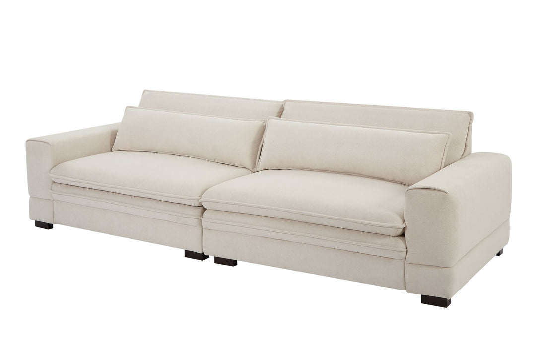Buy farmhouse furniture Mid-Century Sofa Couch Modern Upholstered Couch for Livingroom,Bedroom, Apartment, Home Office Beige - Modern Cottage Farmhouse Furniture