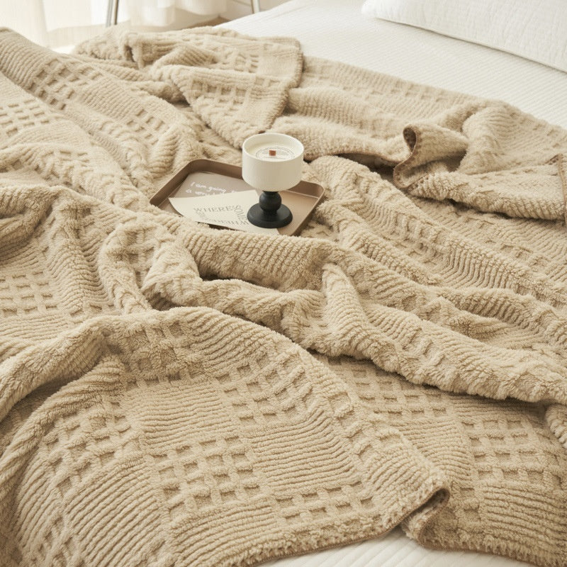 Buy farmhouse furniture Saddle Ridge | Beautiful Beige Modern Farmhouse Throw Blanket - Modern Cottage Farmhouse Furniture