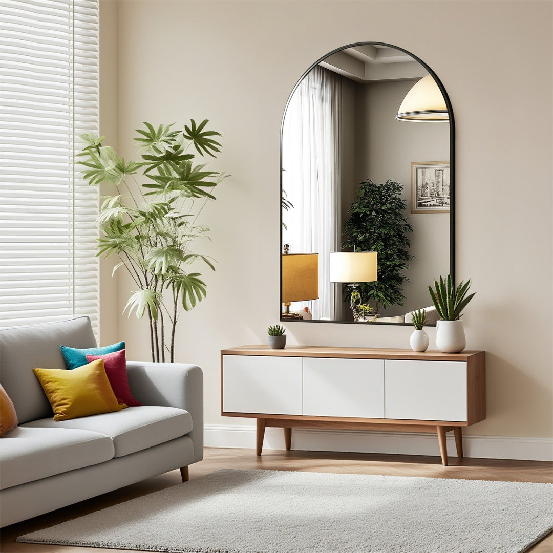 Arched Elegant Mediterranean Tuscan Modern Luxury Mirror - Mediterranean Italian Contemporary Home Decor Furniture