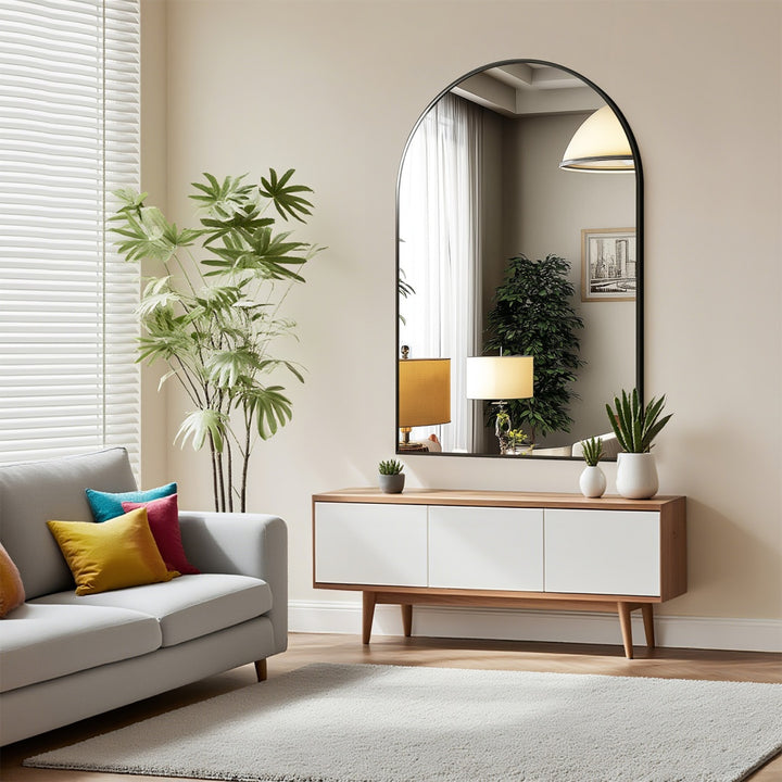 Arched Elegant Mediterranean Tuscan Modern Luxury Mirror - Mediterranean Italian Contemporary Home Decor Furniture