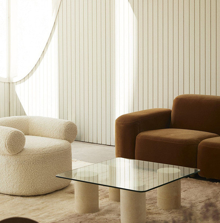 Aurelia | Mediterranean Modern Lamb Velvet Accent Chair - Mediterranean Italian Contemporary Home Decor Furniture