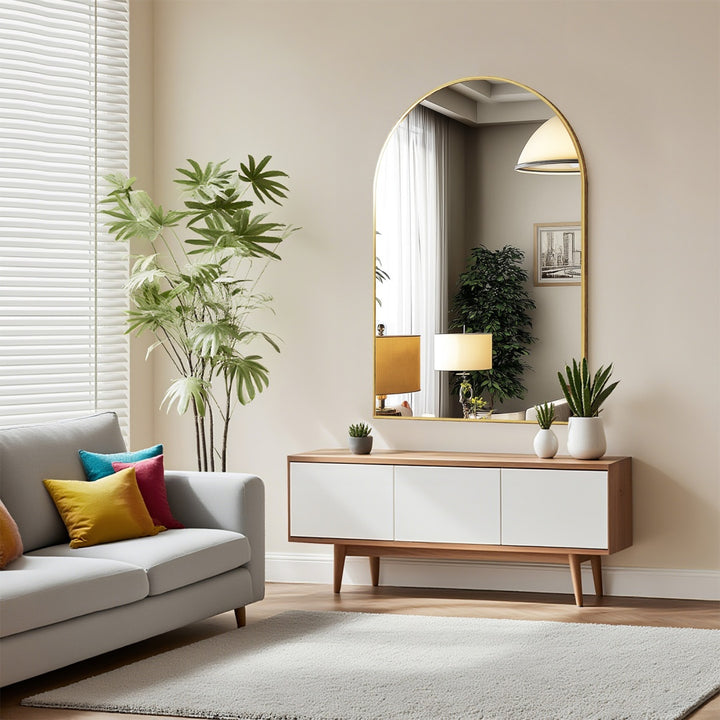 Arched Elegant Mediterranean Tuscan Modern Luxury Mirror - Mediterranean Italian Contemporary Home Decor Furniture