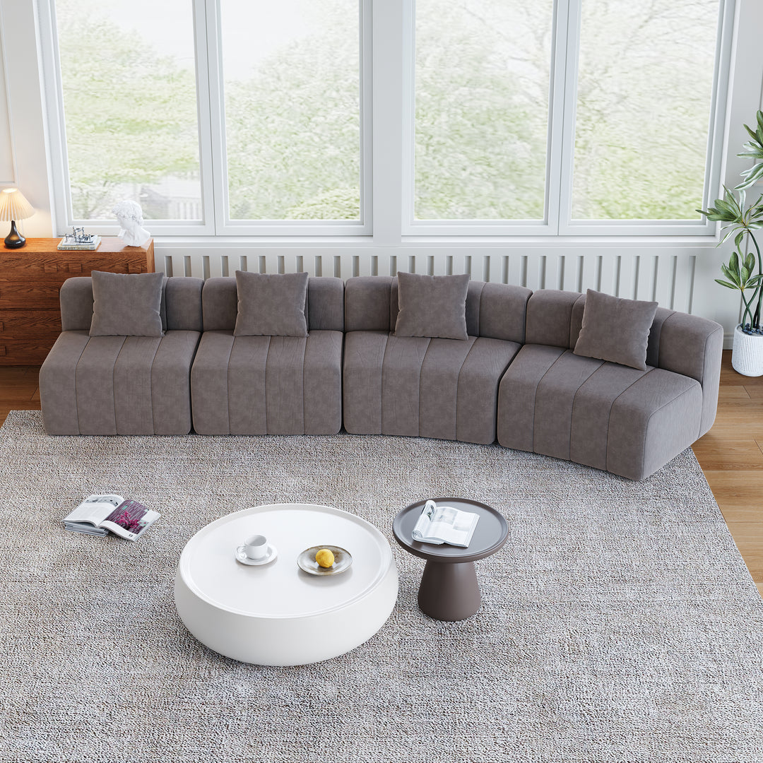 The Valencia Gray Vista Sofa Section Sectional - Mediterranean Italian Contemporary Home Decor Furniture