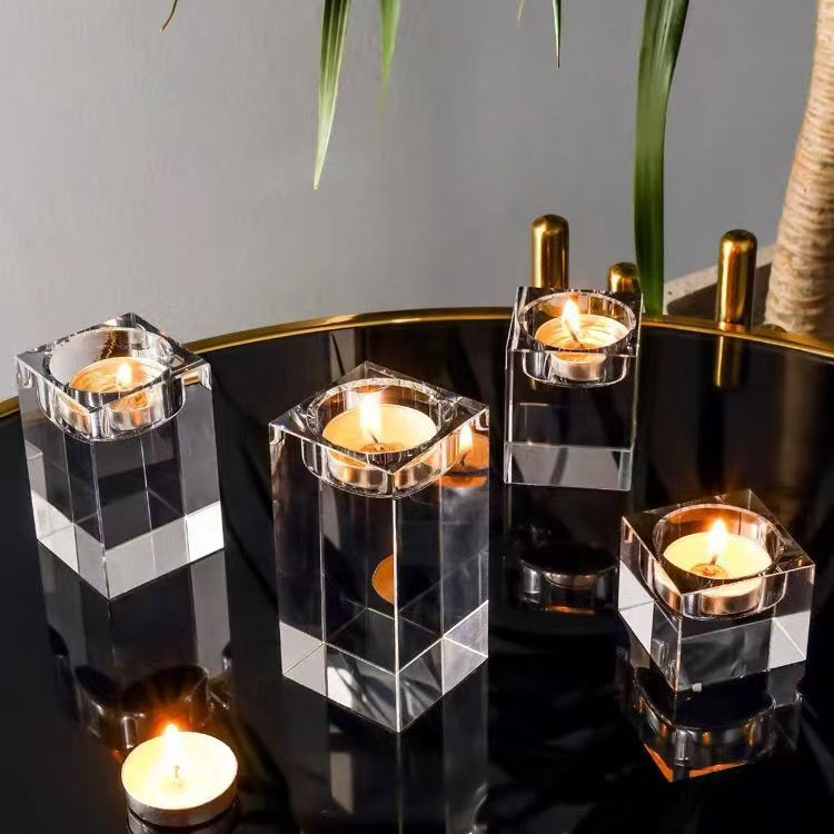 Buy farmhouse furniture Romantic And Minimalist Crystal Clean Candle Holder - Modern Cottage Farmhouse Furniture
