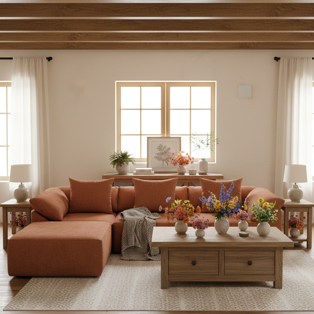 Buy farmhouse furniture The Harvest House | Modern Farmhouse Crimson L Shaped Modular Sectional Sofa - Modern Cottage Farmhouse Furniture