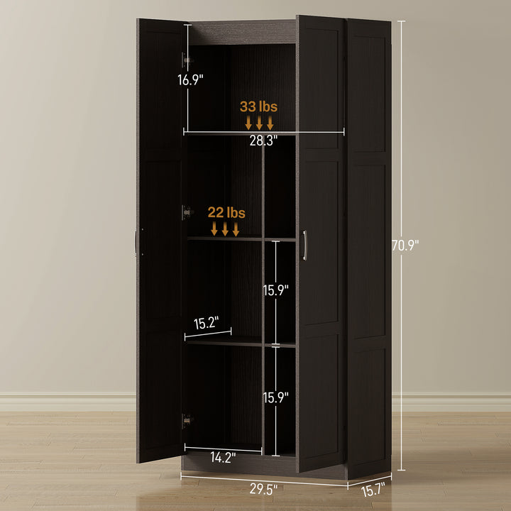 Buy farmhouse furniture Brown Modern Mediterranean Farmhouse Pantry Cabinet - Modern Cottage Farmhouse Furniture