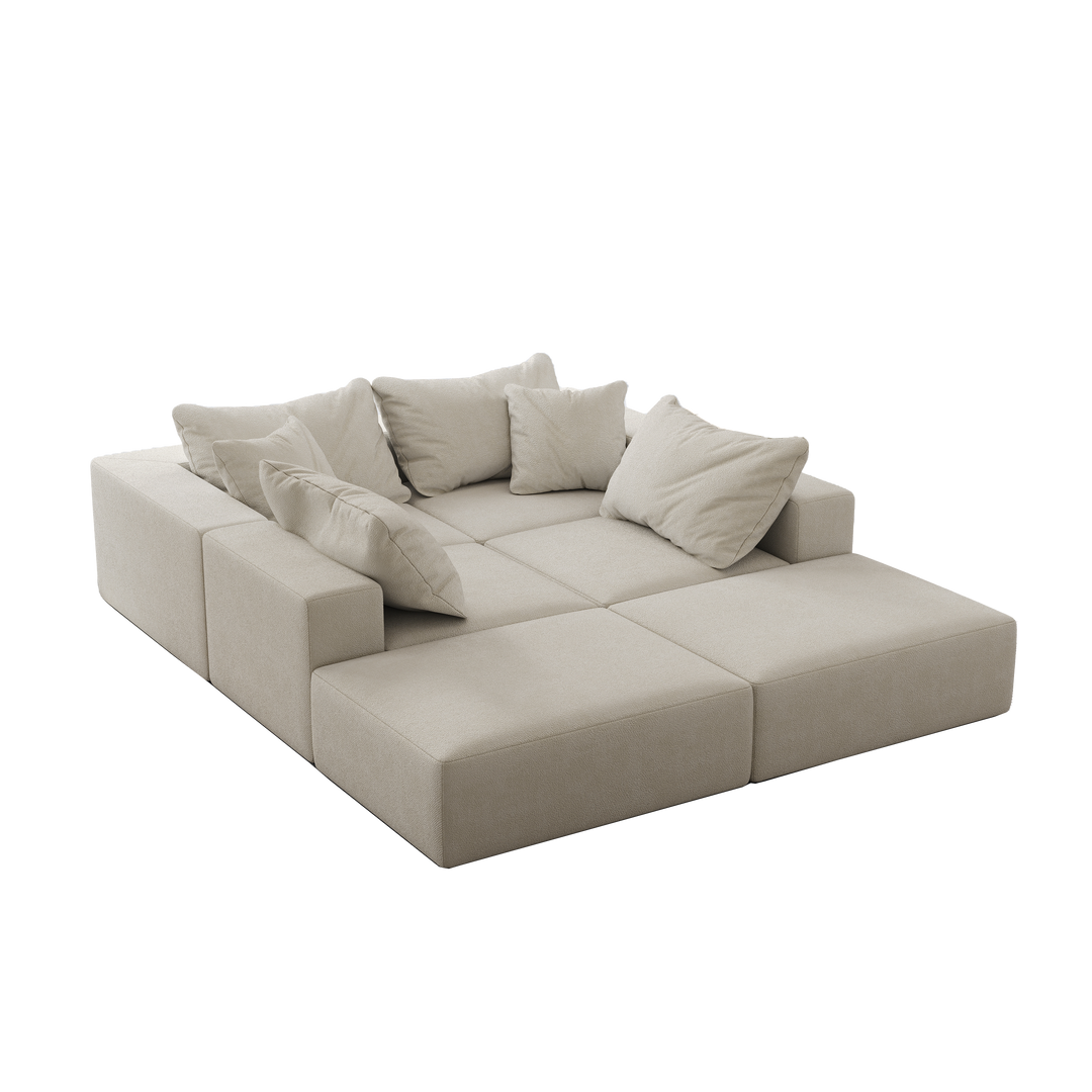 Buy farmhouse furniture The White Oak Meadow | Large Beige Modern Farmhouse Sofa By. Artisan Blooms - Modern Cottage Farmhouse Furniture
