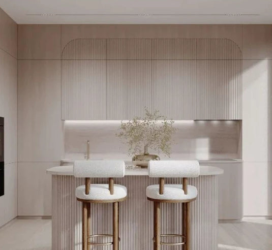 Tuscan Sheepskin Mediterranean Luxury Minimalist Off White Bar Stools - Mediterranean Italian Contemporary Home Decor Furniture