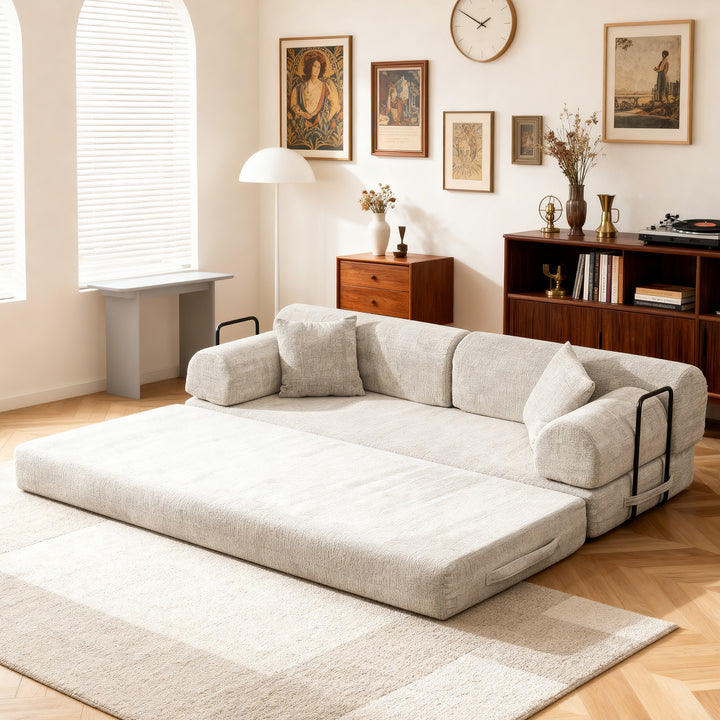 Buy farmhouse furniture Camel • Convertible Boucle Modern Cottage Farmhouse Style Sleeper Sofa Bed - Modern Cottage Farmhouse Furniture