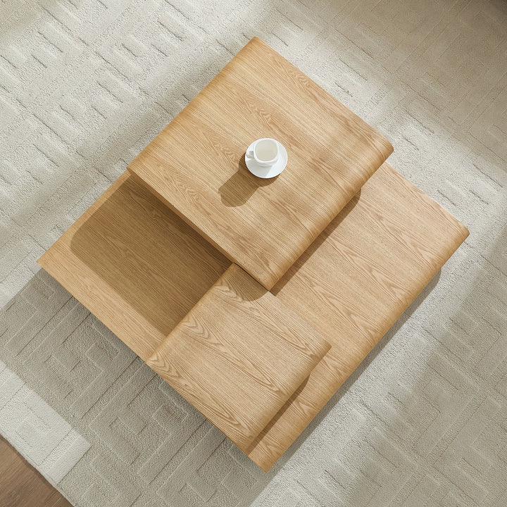 Buy farmhouse furniture 3-Piece Modular Coffee Table Set | Stackable Farmhouse Cottage Wood-Look Stacking Tables - Modern Cottage Farmhouse Furniture