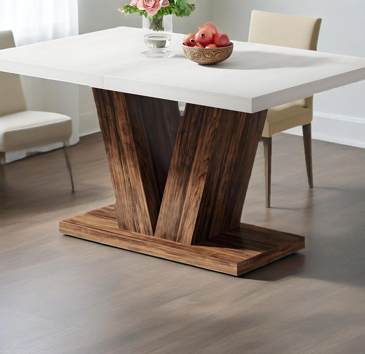 Calypso | White 47-Inch Modern Luxury Italian Farmhouse Dining Table - Mediterranean Italian Contemporary Home Decor Furniture