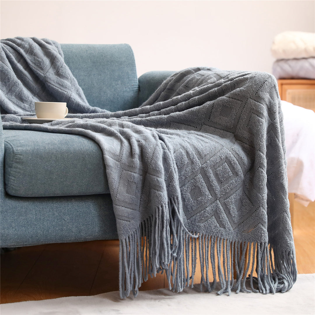 Buy farmhouse furniture Prairie Oak Collection | Modern Farmhouse Textured Cottage Throw Blanket - Modern Cottage Farmhouse Furniture