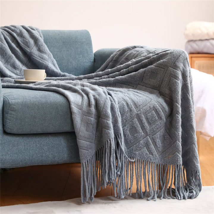 Buy farmhouse furniture Prairie Oak Collection | Modern Farmhouse Textured Cottage Throw Blanket - Modern Cottage Farmhouse Furniture