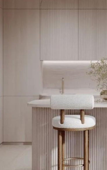 Tuscan Sheepskin Mediterranean Luxury Minimalist Off White Bar Stools - Mediterranean Italian Contemporary Home Decor Furniture