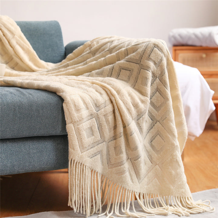 Buy farmhouse furniture Prairie Oak Collection | Modern Farmhouse Textured Cottage Throw Blanket - Modern Cottage Farmhouse Furniture