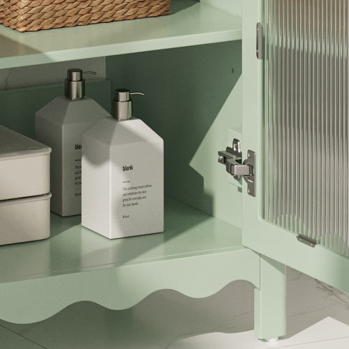 Buy farmhouse furniture Sage Modern Cottage Bathroom Vanity With Tempered Glass - Modern Cottage Farmhouse Furniture