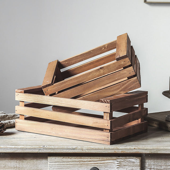 Dasos | Mediterranean Farmhouse Wooden Basket - Mediterranean Italian Contemporary Home Decor Furniture