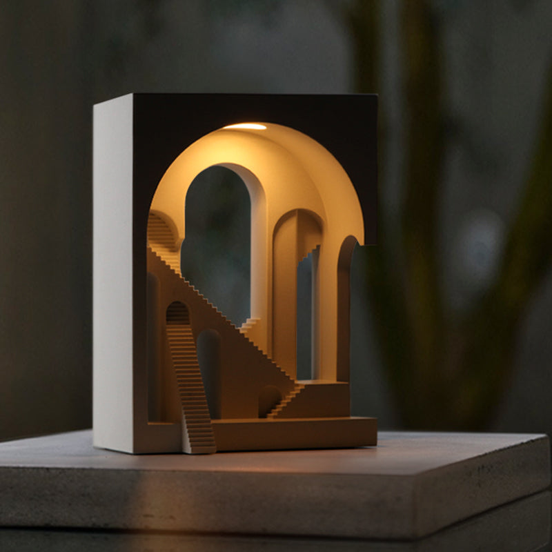 Boho Aesthetic The Le Havre | Large Concrete Modern Minimalist Bedside Lamp | Biophilic Design Airbnb Decor Furniture 