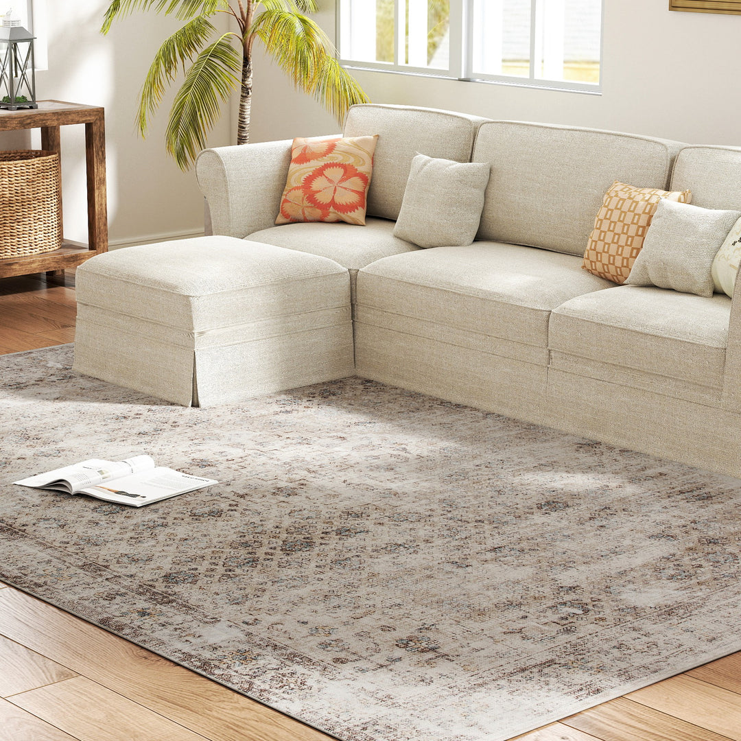 8x10 Modern Farmhouse Light Mixed-Brown - Modern Cottage Farmhouse Furniture