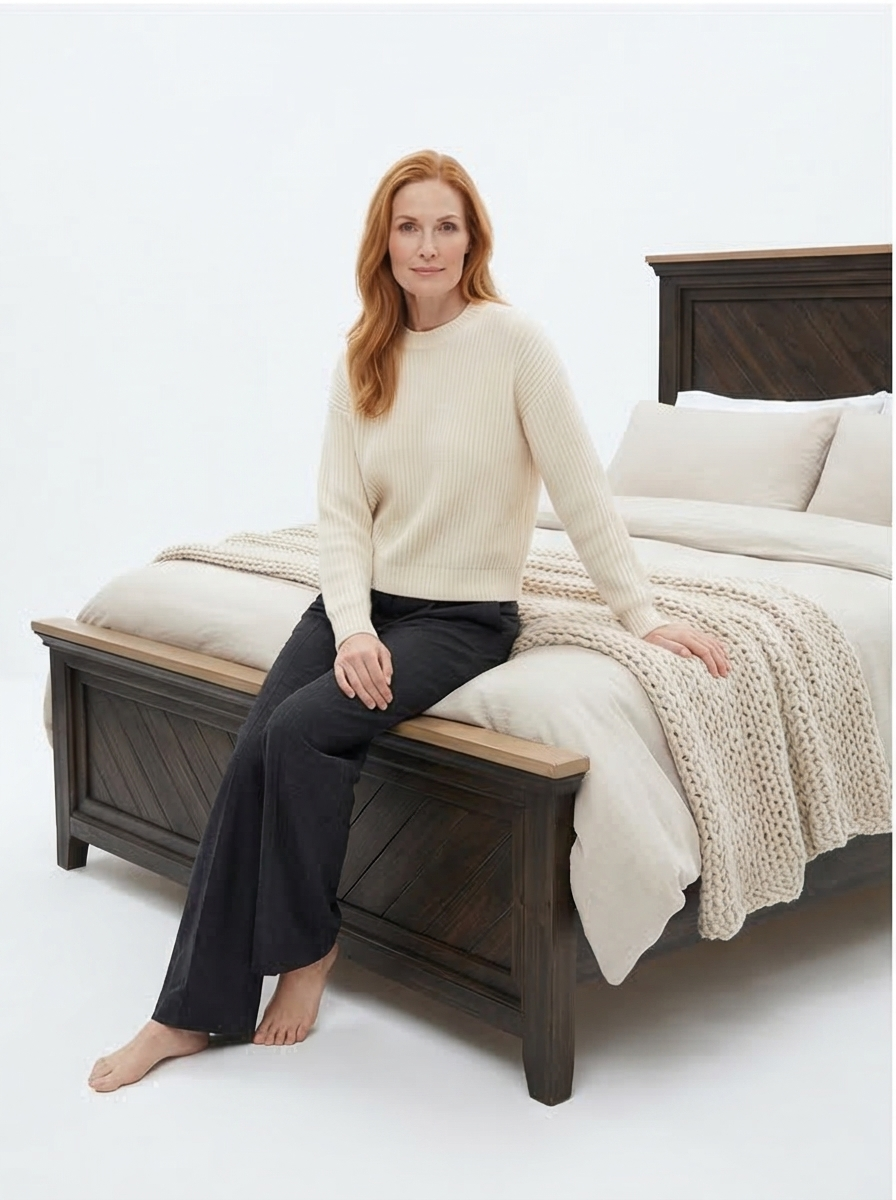 Casa Verona Mediterranean Farmhouse Solid Wood Queen Bed - Mediterranean Italian Contemporary Home Decor Furniture