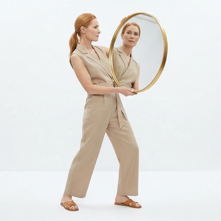 Buy farmhouse furniture Modern Farmhouse Bathroom Mirror | Round Metal Frame, 39 Inch - Modern Cottage Farmhouse Furniture