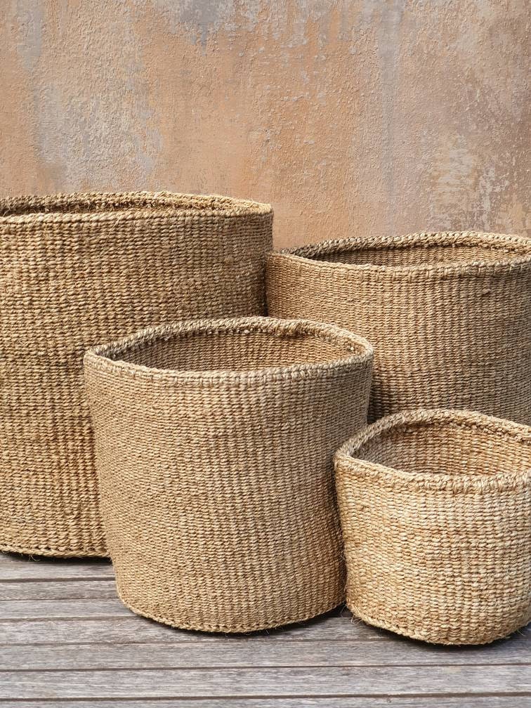 Gunia Authentic Mediterranean Farmhouse Jute sisal basket / Storage basket / Planter basket - Mediterranean Italian Contemporary Home Decor Furniture
