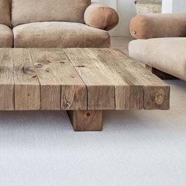Classic Mediterranean Farmhouse Italian Rustic Wooden Coffee Table – Custom Handmade - Mediterranean Italian Contemporary Home Decor Furniture