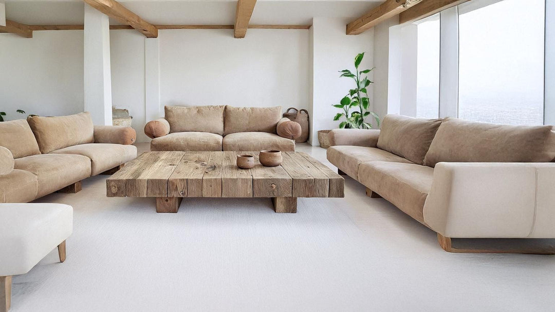 Classic Mediterranean Farmhouse Italian Rustic Wooden Coffee Table – Custom Handmade - Mediterranean Italian Contemporary Home Decor Furniture