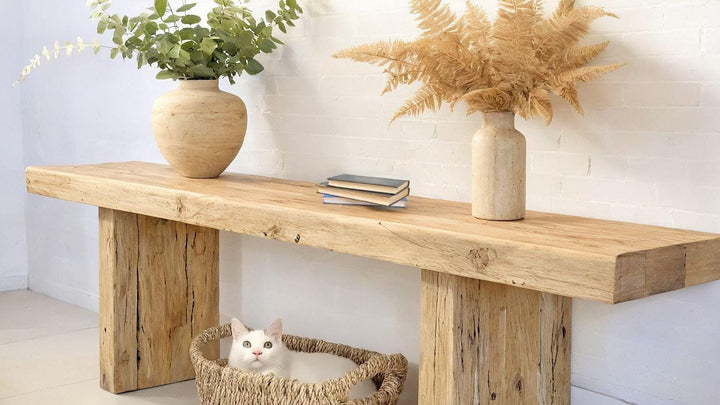 Buy farmhouse furniture Rustic Mediterranean Farmhouse Wooden Foyer Console Table – Custom Farmhouse Style, Live Edge Solid Wood Entryway, Hallway Dresser - Modern Cottage Farmhouse Furniture