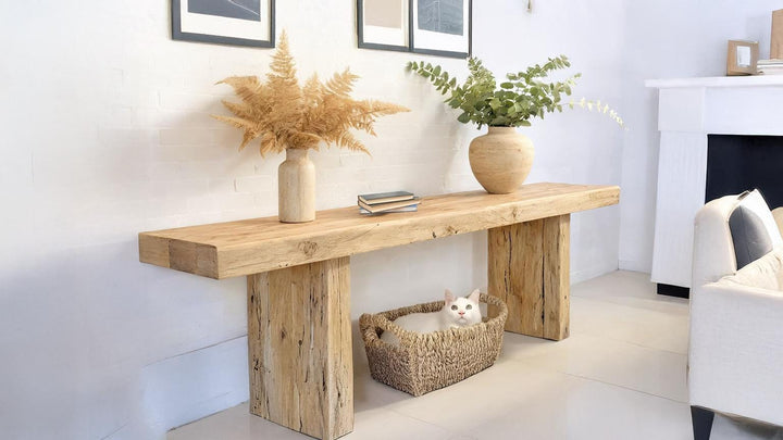 Buy farmhouse furniture Rustic Mediterranean Farmhouse Wooden Foyer Console Table – Custom Farmhouse Style, Live Edge Solid Wood Entryway, Hallway Dresser - Modern Cottage Farmhouse Furniture