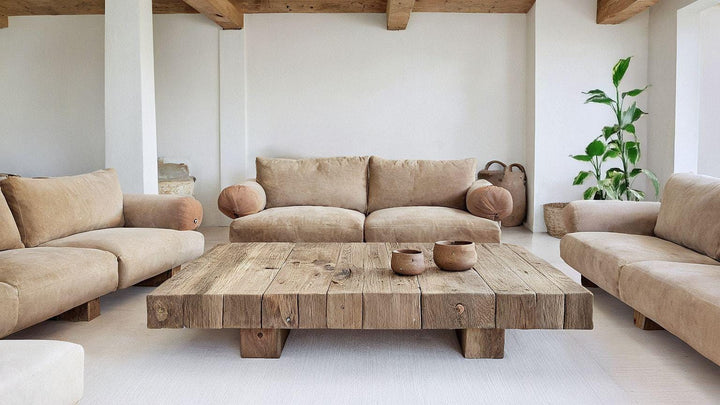 Classic Mediterranean Farmhouse Italian Rustic Wooden Coffee Table – Custom Handmade - Mediterranean Italian Contemporary Home Decor Furniture