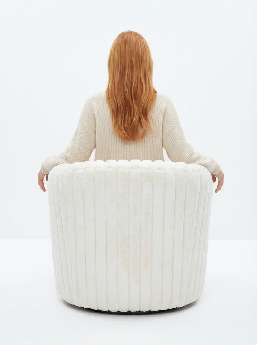 Rotating Modern White Contemporary Accent Chair - Mediterranean Italian Contemporary Home Decor Furniture