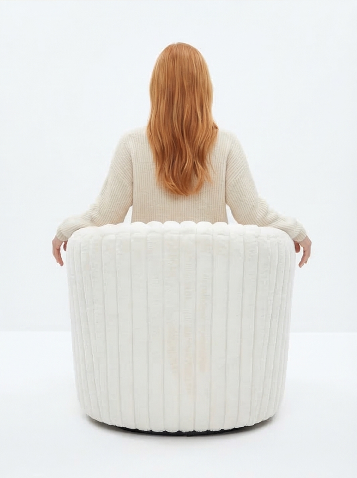 Rotating Modern White Contemporary Accent Chair - Mediterranean Italian Contemporary Home Decor Furniture