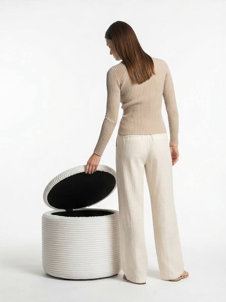 Brayfield Storage Ottoman - Mediterranean Italian Contemporary Home Decor Furniture