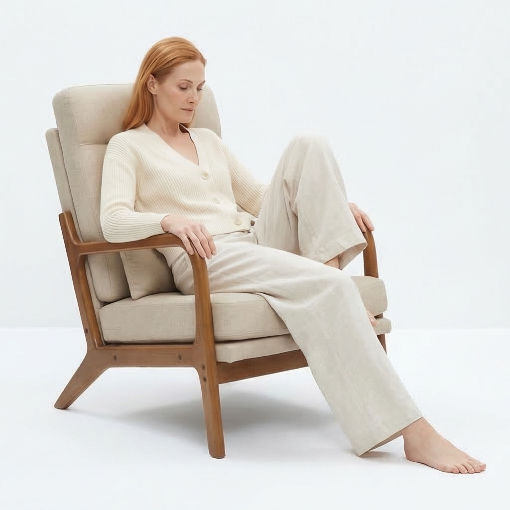 Valencia Mediterranean Farmhouse Linen Contemporary Accent Chair - Mediterranean Italian Contemporary Home Decor Furniture