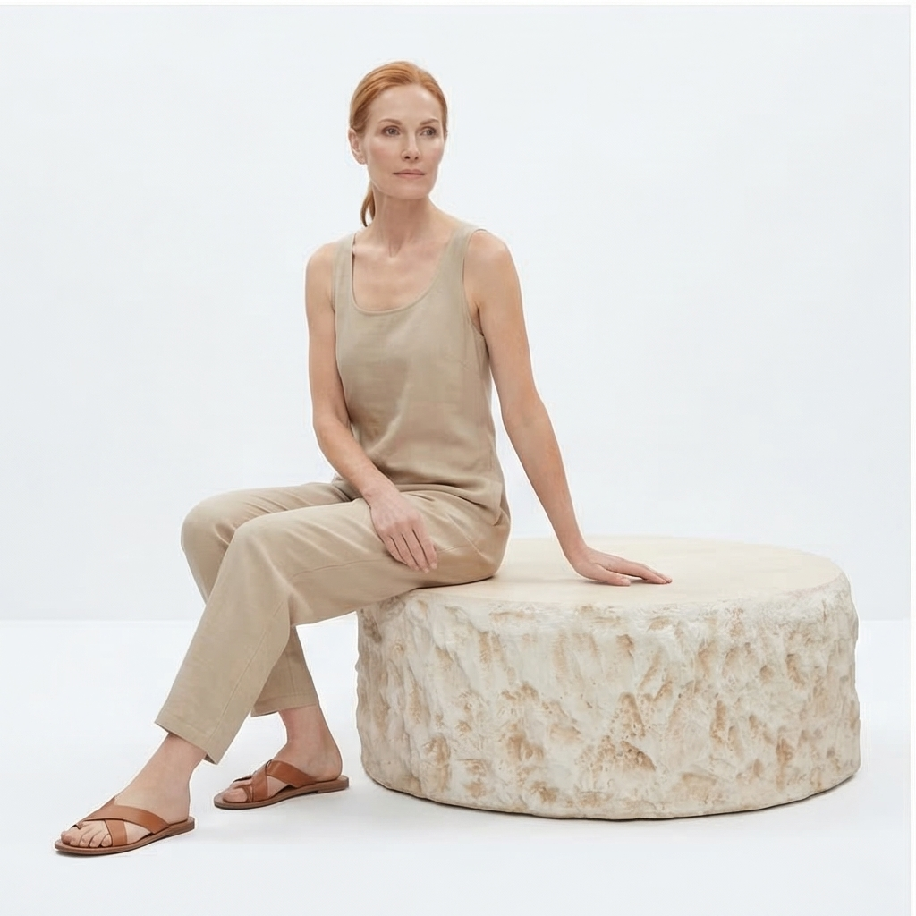 Helios | Circular Italian Mediterranean Limestone Artificial Coffee Table - Mediterranean Italian Contemporary Home Decor Furniture