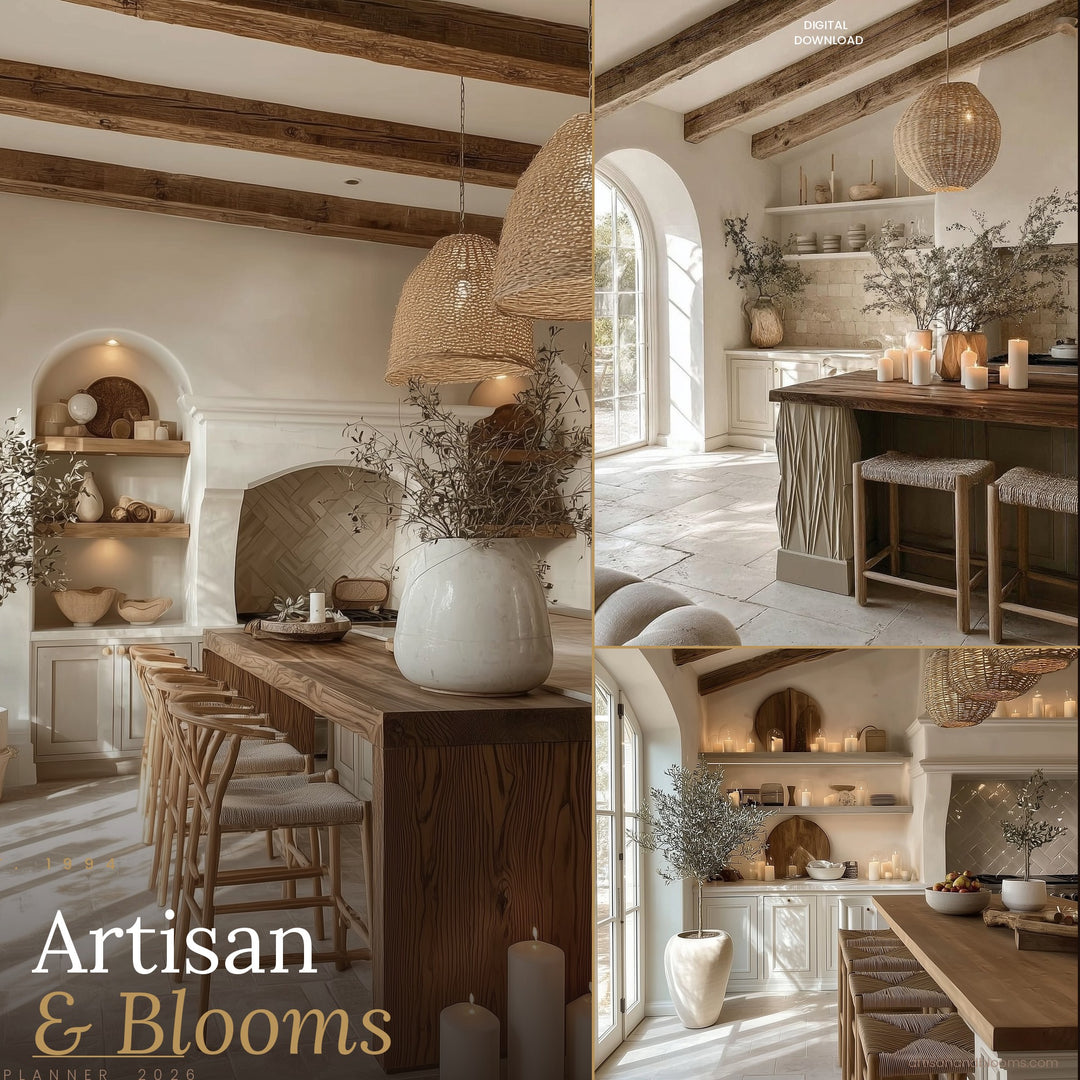 Buy farmhouse furniture Artisan & Blooms Monthly Printable & Digital iPhone iPad Planner 2026 - Modern Cottage Farmhouse Furniture