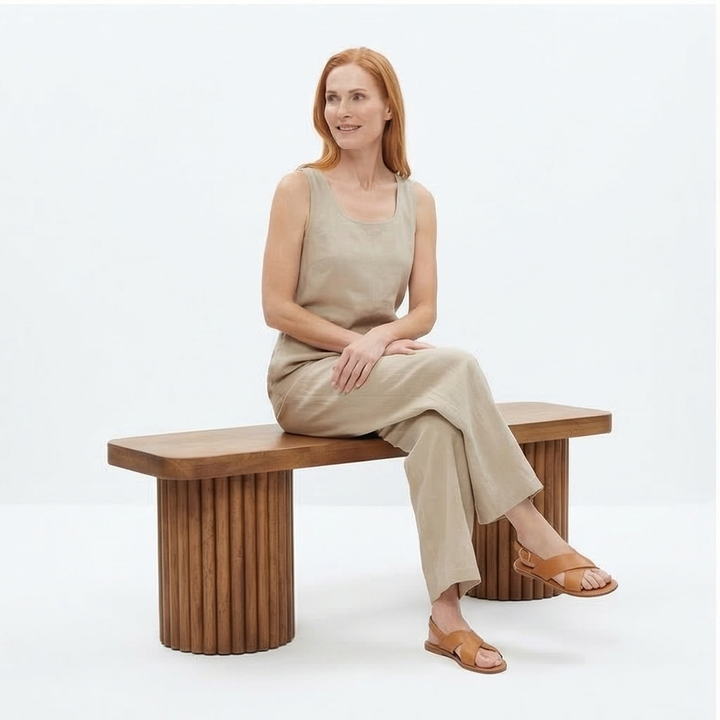 La Riviera Modern Mediterranean Farmhouse Foyer Bench - Mediterranean Italian Contemporary Home Decor Furniture